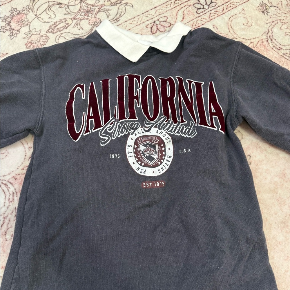 Zara Kids California Sweatshirt - Gray and White